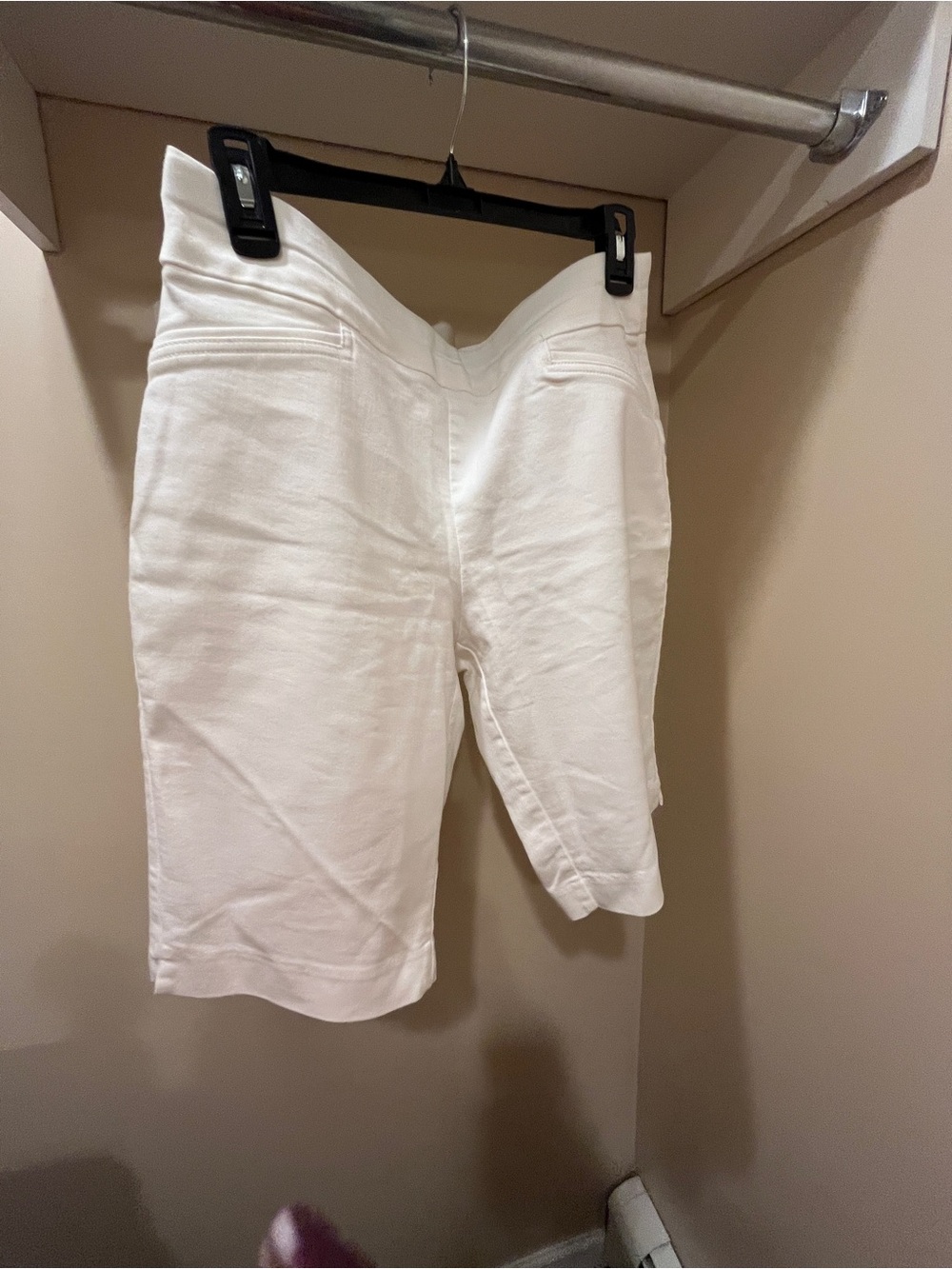 croft & barrow White Bermuda Shorts - Tailored Pull-On Style
